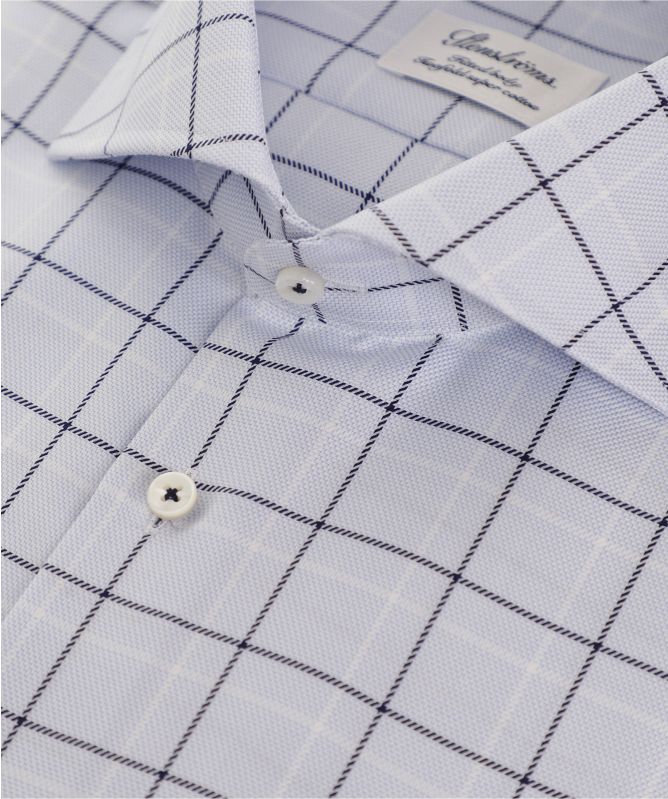 Stenstroms Fitted Body Grid Check Shirt