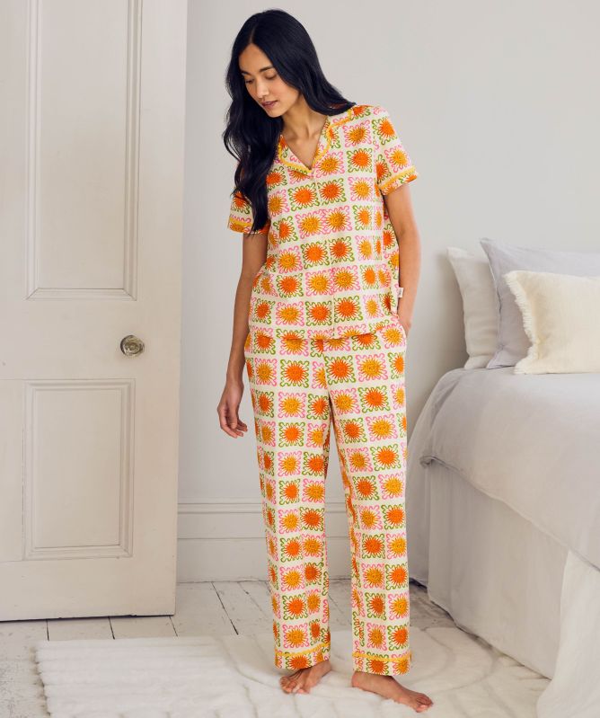 Chelsea Peers Sunshine Tile Print Long Pyjamas
