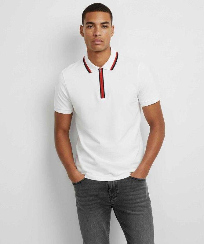 Paul Smith Tipped Zip Neck Polo Shirt