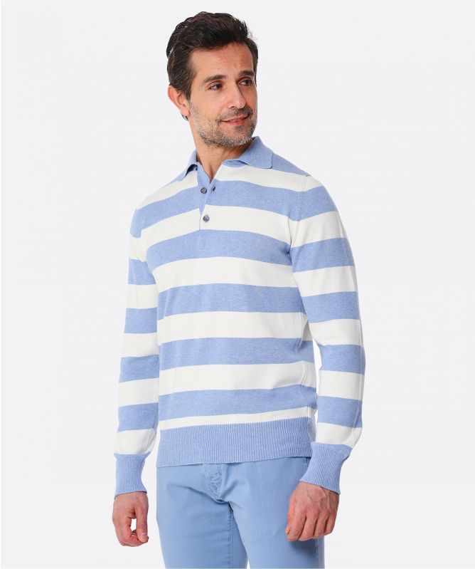 J. Blades Cotton Striped Brogan Polo Shirt