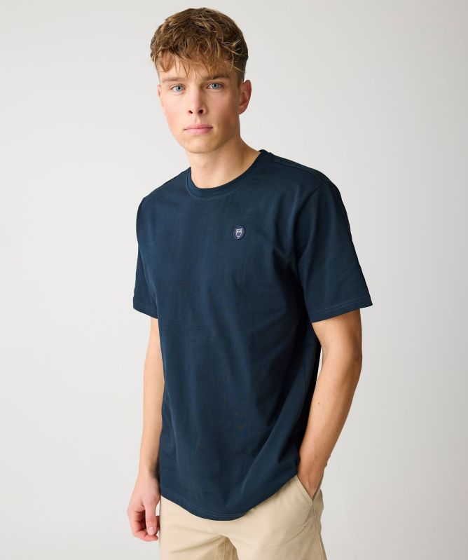 Knowledge Cotton Regular Fit Badge T-Shirt