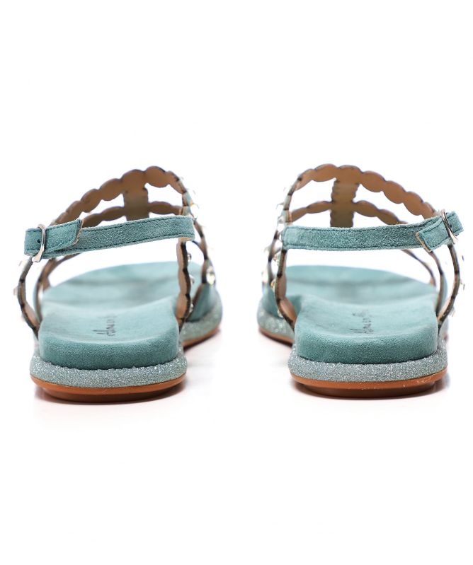 Alma en Pena Suede Rhinestone Sandals