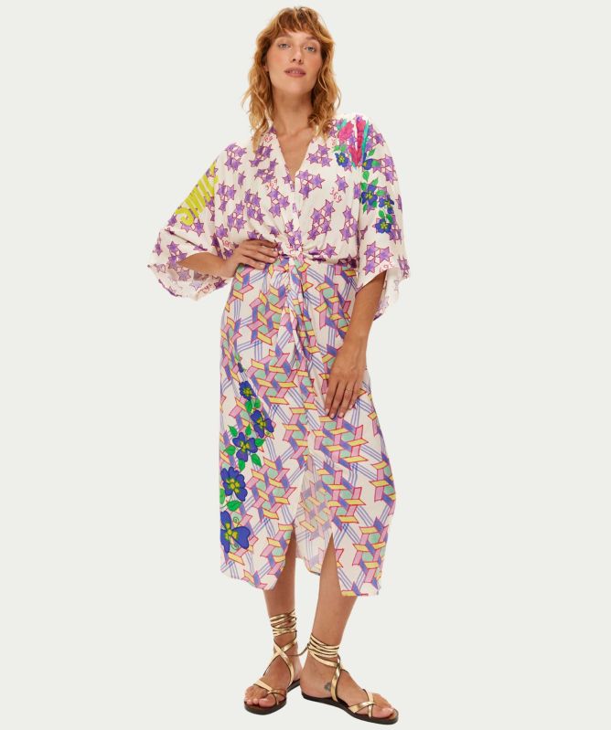 Me369 Camila Knot-Front Midi Dress