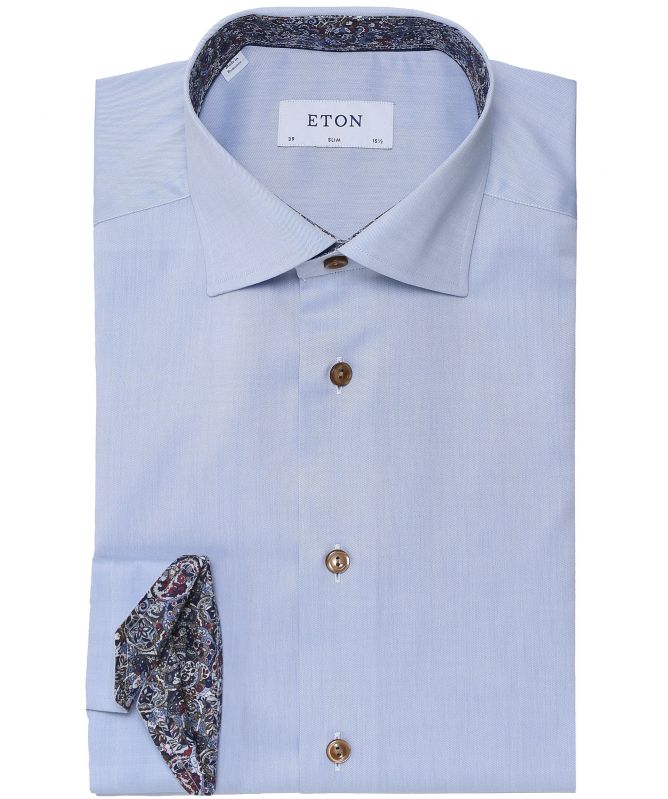 Eton Slim Fit Paisley Trim Shirt