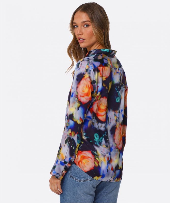 Paul Smith Satin Instant Rose Print Shirt