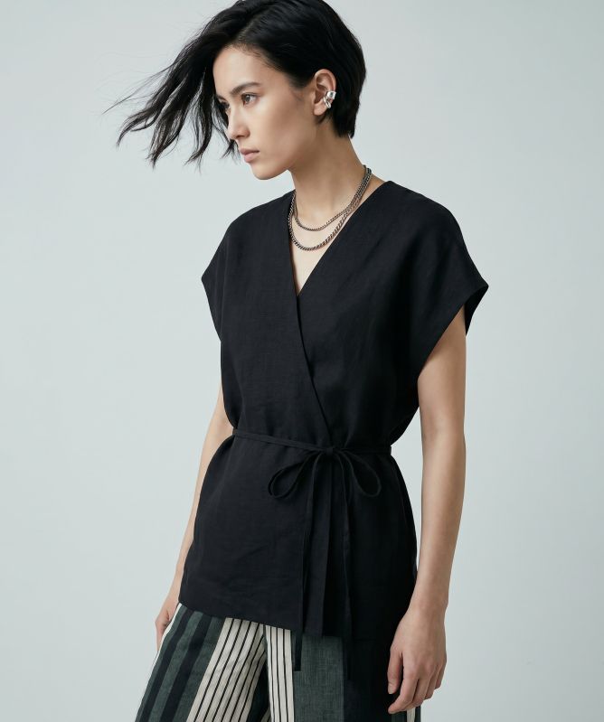 Milla Linen Wrap Top