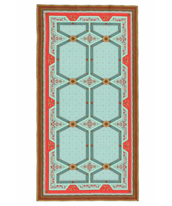 One Hundred Stars Fleur De Lys Aqua Scarf
