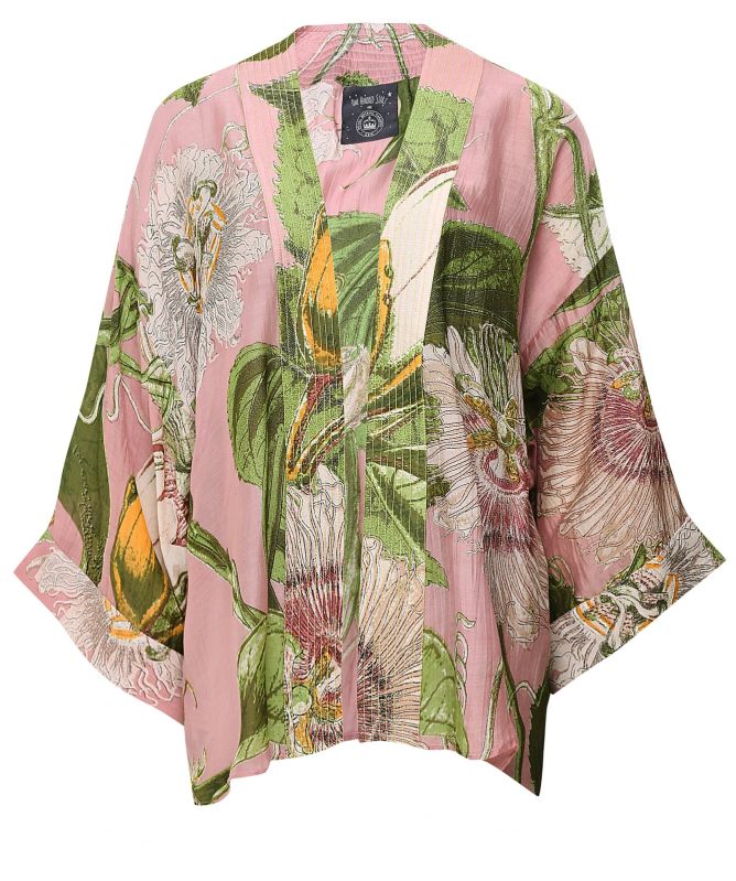 One Hundred Stars Kew Passion Flower Short Kimono