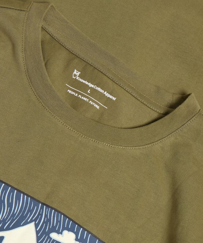 Knowledge Cotton Front Print T-Shirt