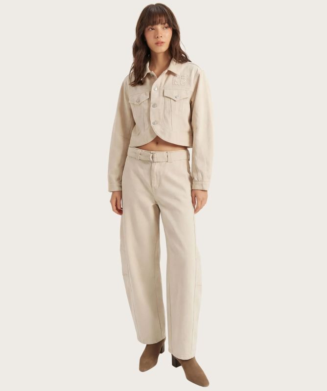 Me369 Cosmic Belted Barrel Leg Jeans