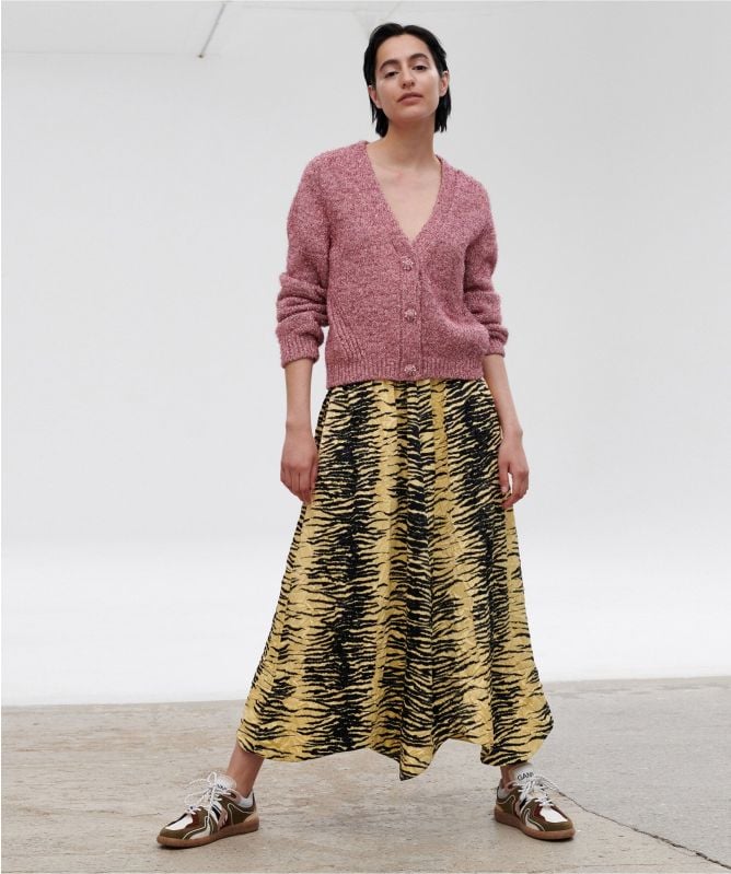 Ganni Pink Chunky Glitter Knit Cardigan | Jules B