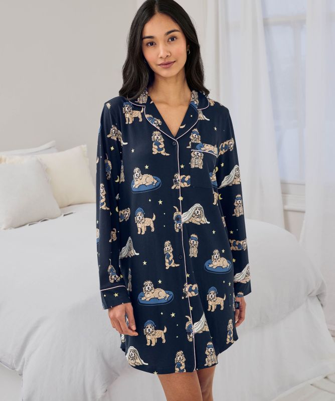 Chelsea Peers Cockapoo Snooze Print Nightshirt