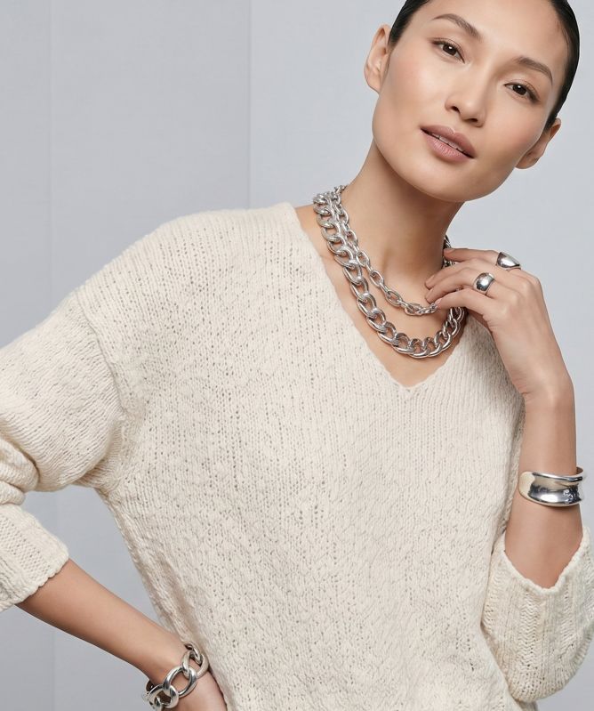 Lurdes Bergada Kombo V-Neck Jumper
