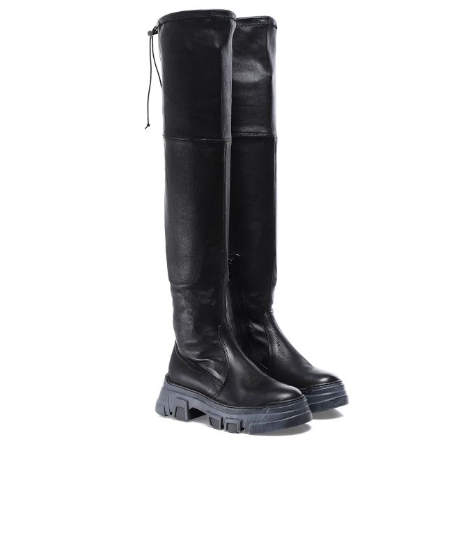 Lofina Leather Over The Knee Boots