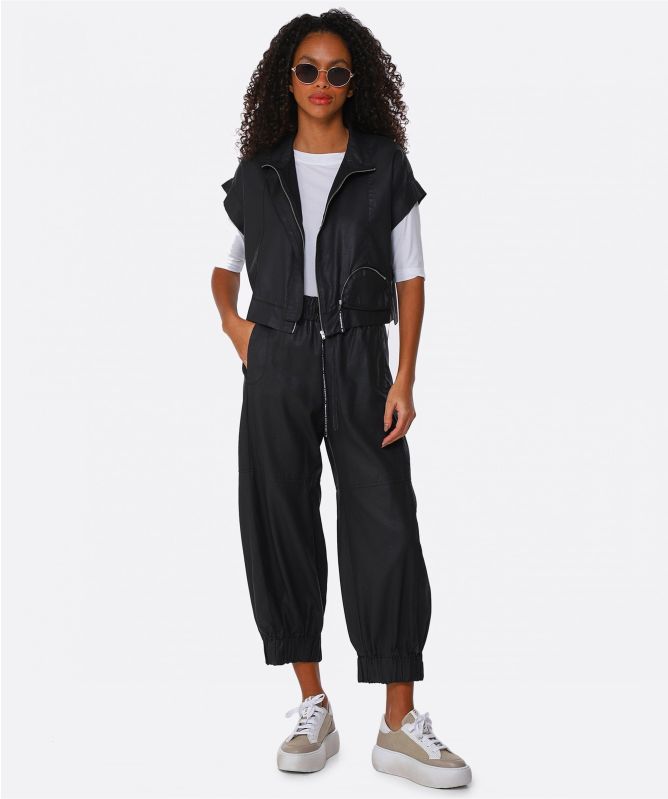 Lurdes Bergada Coated Cropped Trousers