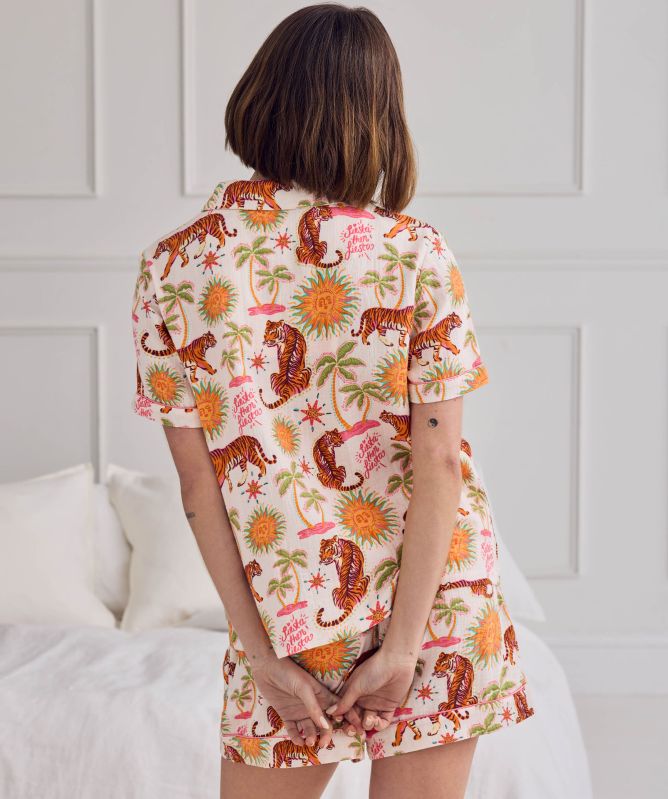 Chelsea Peers Siesta Tiger Print Short Pyjama Set
