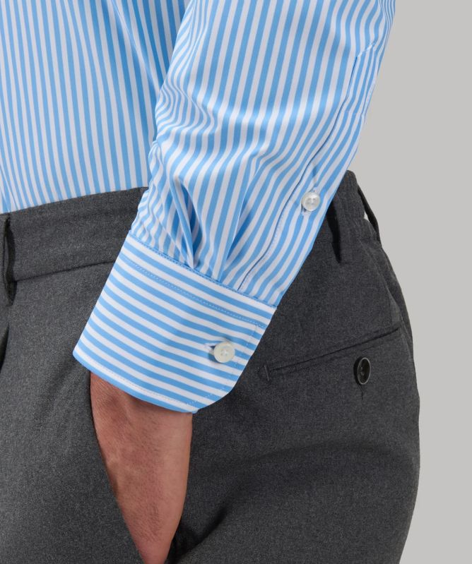 Xacus Active Tailored Fit Stripe Twill Shirt