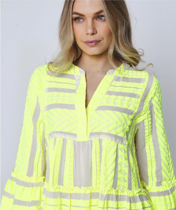 Devotion TWINS Ella Neon Embroidered Knee Length Dress