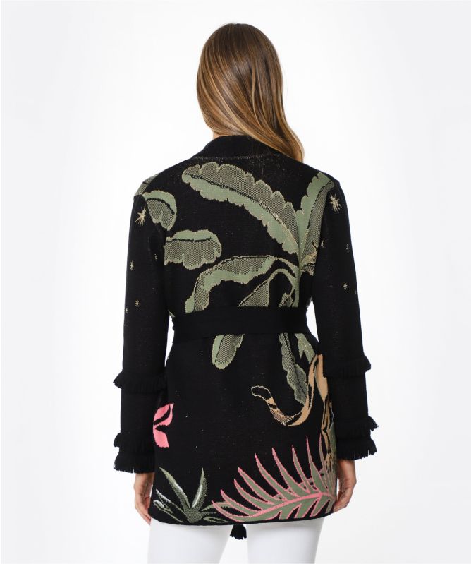 Hayley Menzies Drinking Tiger Cotton Jacquard Cardigan