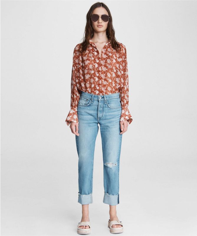 Rag and Bone Blue Rosa Mid-Rise Boyfriend Jeans | Jules B