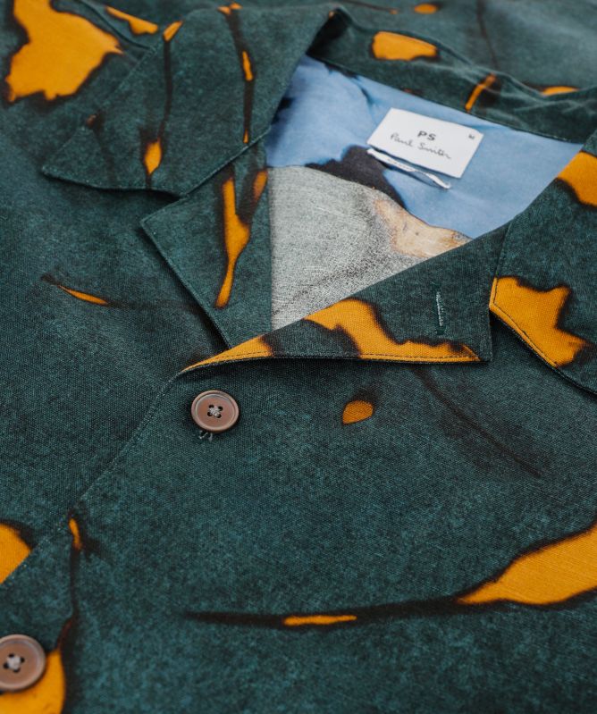 Paul Smith Cynotype Floral Linen-Blend Shirt