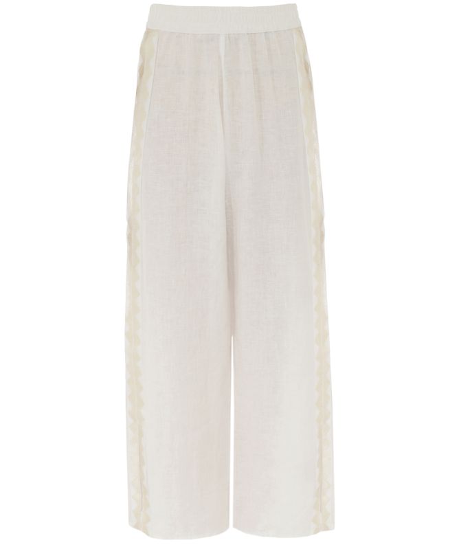Greek Archaic Kori Feather Linen Trousers