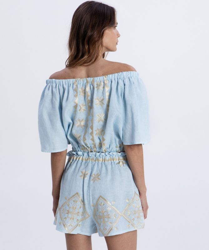 Greek Archaic Kori Lefkada Ruched Top