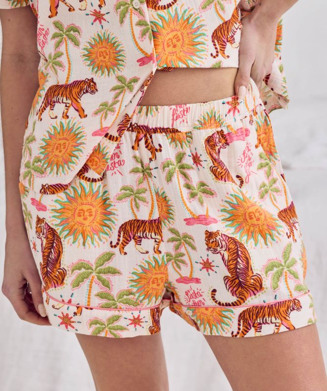 Chelsea Peers Siesta Tiger Print Short Pyjama Set