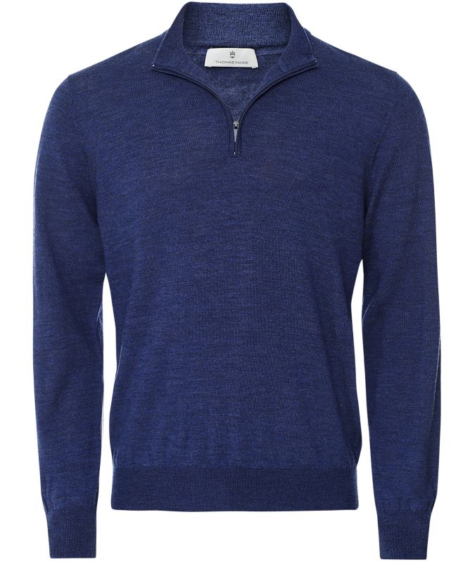 Thomas Maine Merino Wool Half-Zip Jumper