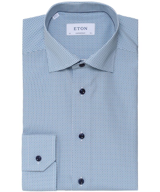 Eton Contemporary Fit Micro Print Shirt
