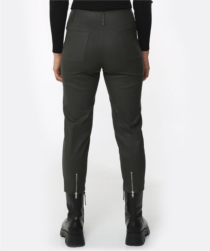 Lurdes Bergada Coated Zip Front Trousers