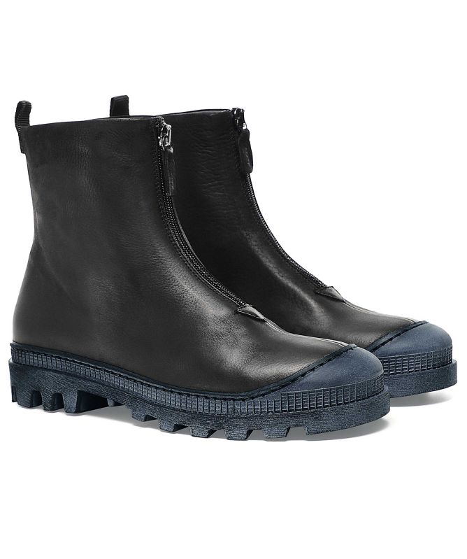 Lofina Zip Front Leather Boots