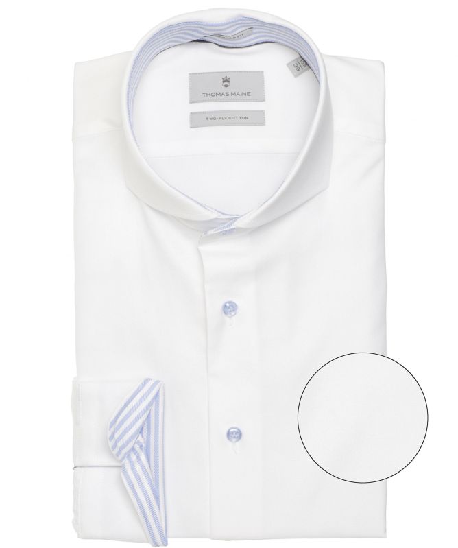 Thomas Maine Tailored Fit Striped Trim Bari Shirt