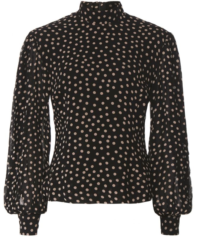 ganni polka dot top