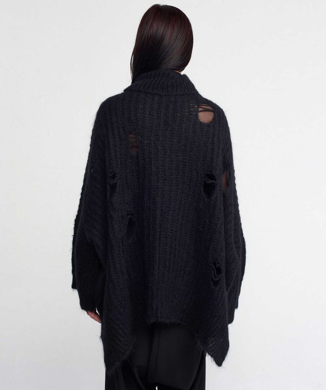 NU London Oversized Wool Jumper With Holes