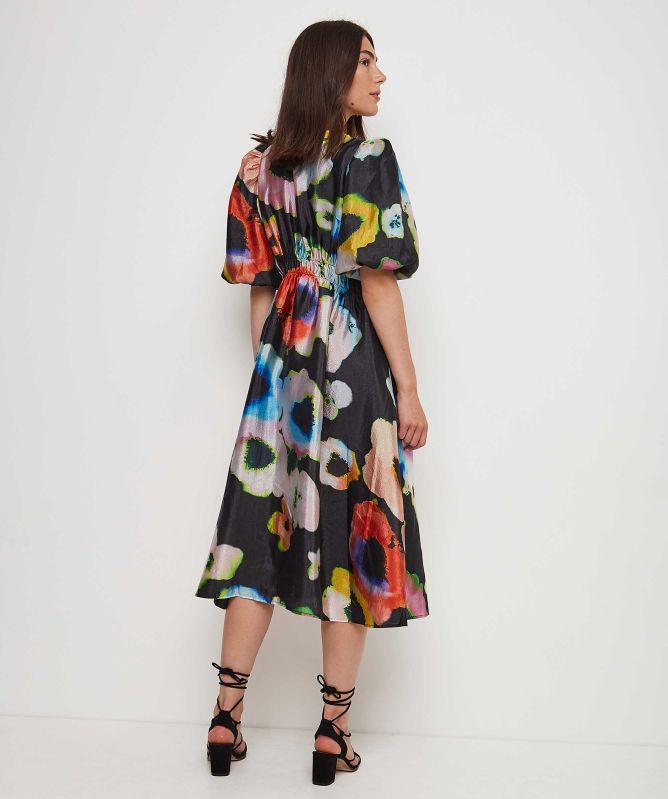 Stine Goya Elizabeth Tie-Dye Floral Night Midi Dress | Jules B