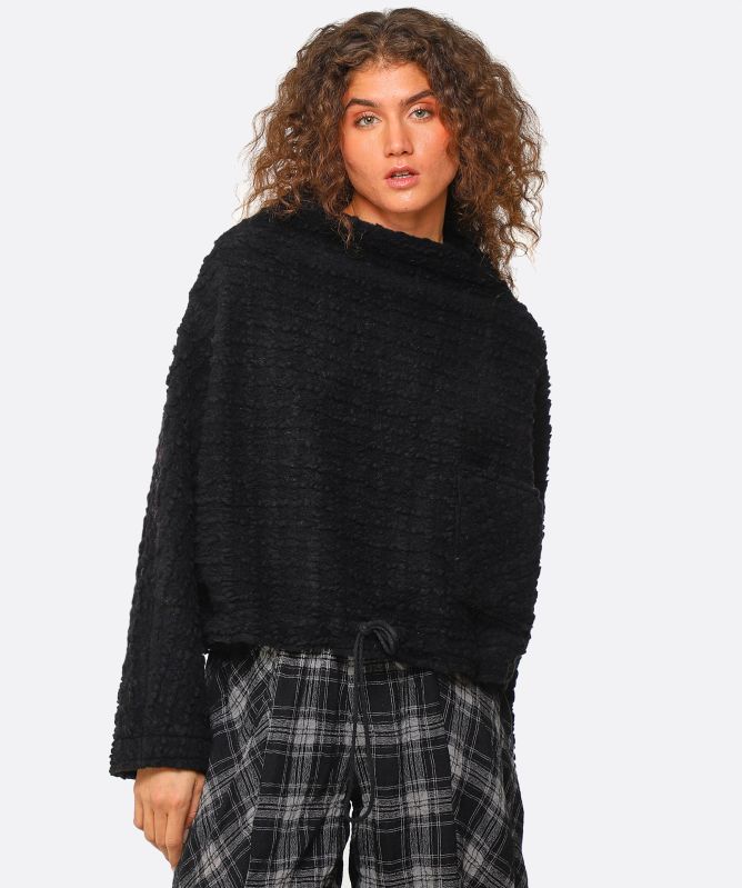 Thanny Kelly Cropped Textured Wool Blend Jumper