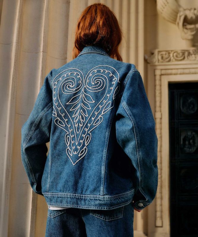 FARM Rio Denim Cornely Buttoned Embroidered Jacket