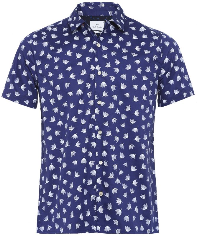 Paul Smith Casual Fit Short Sleeve Floral Umbrella Shirt