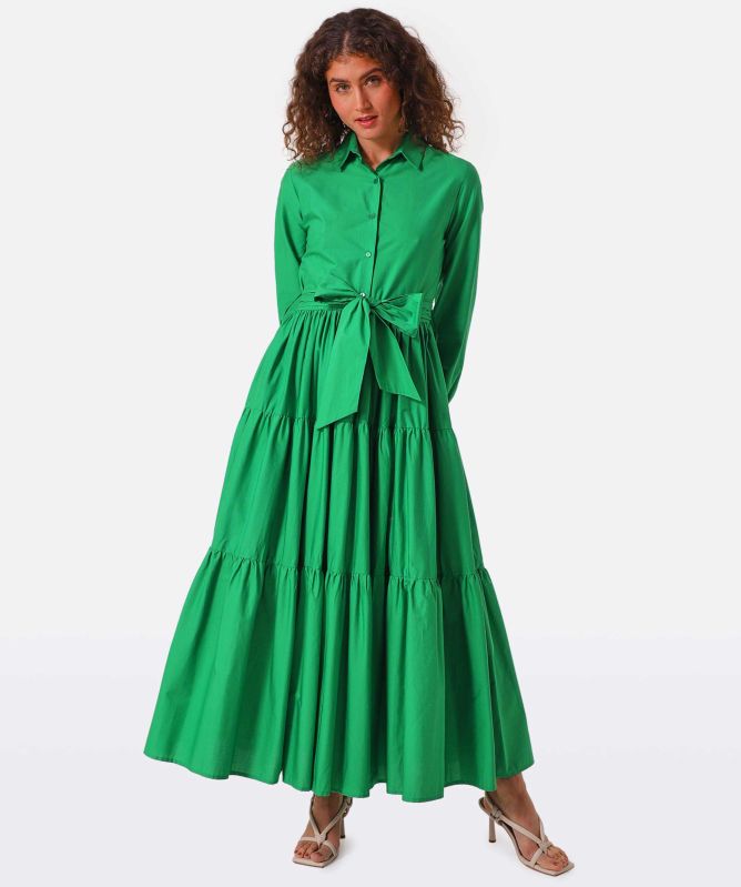 Lavi Green Flora Tiered Maxi Dress | Jules B