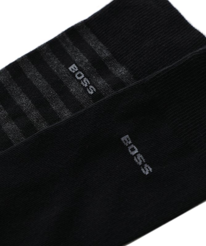BOSS Plain Striped Socks 2 Pack