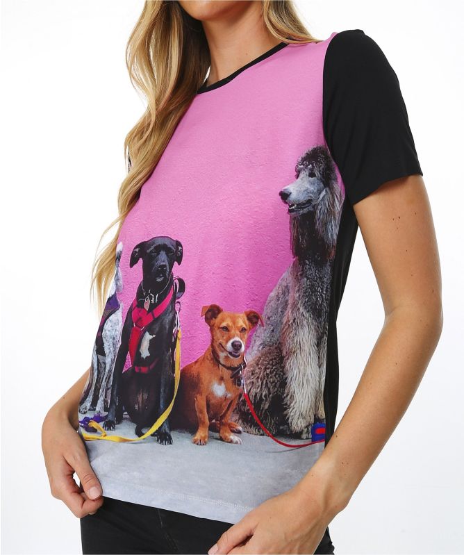 Paul Smith Pink LA Dogs Print T-Shirt | Jules B