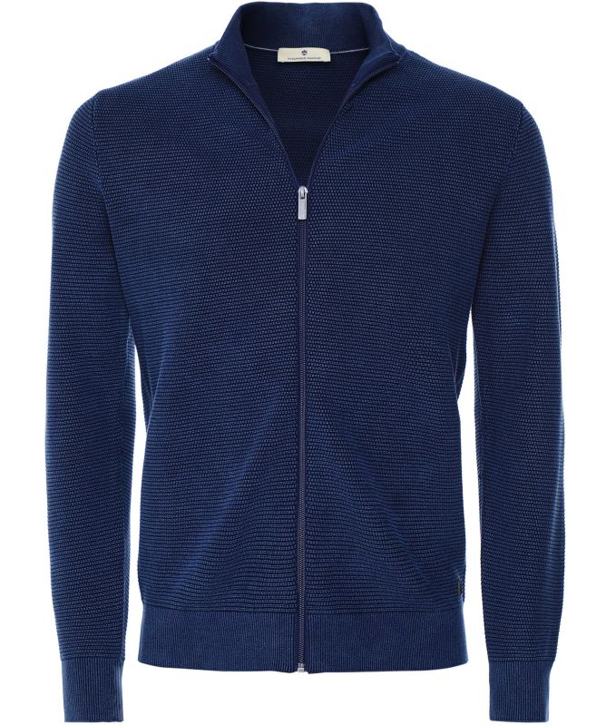 Thomas Maine Textured Cotton Zip-Through Cardigan