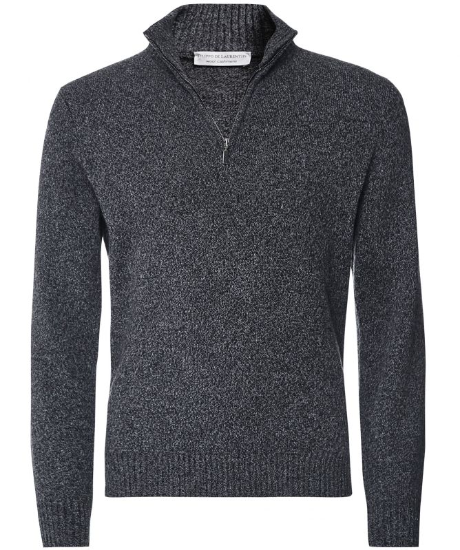 Filippo De Laurentiis Wool Cashmere Half-Zip Jumper