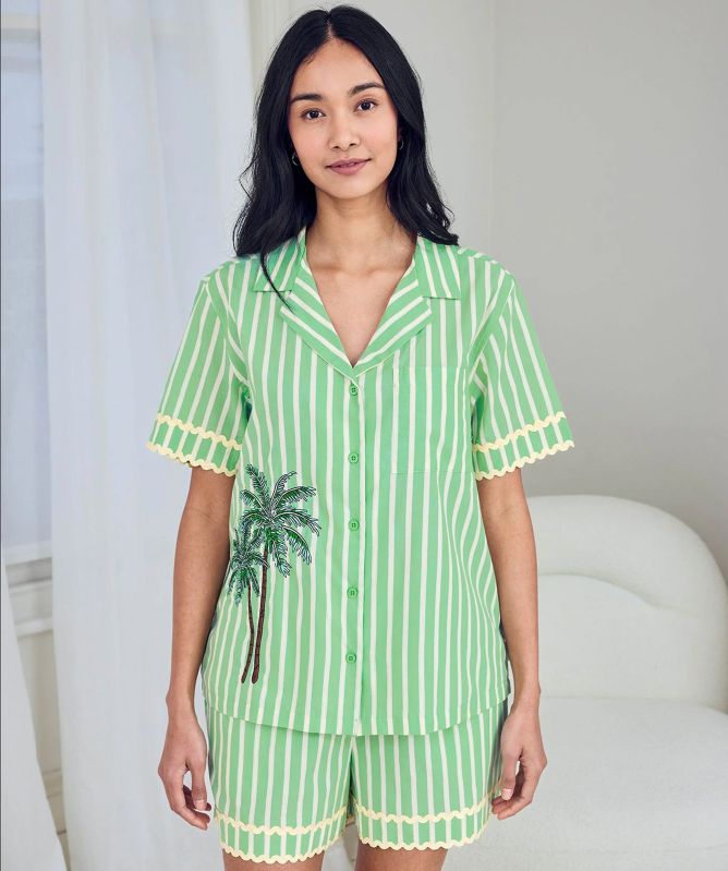 Chelsea Peers Tropical Palm Stripe Short Pyjamas