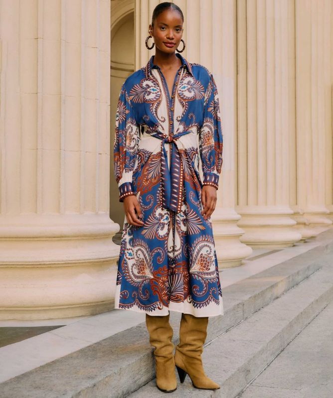 FARM Rio Arabesque Scarf Midi Dress | Jules B