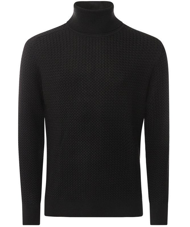 Thomas Maine Waffle Roll Neck Merino Jumper
