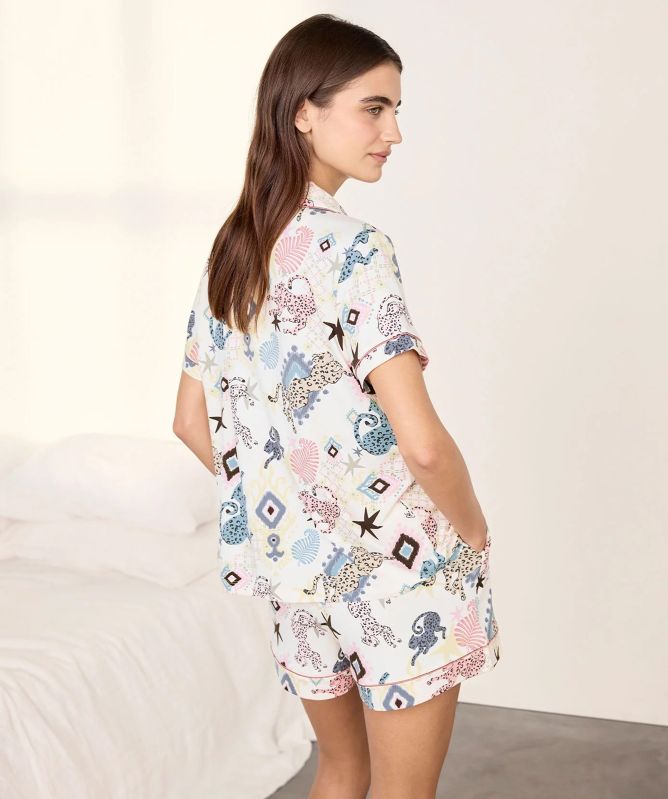 Chelsea Peers Bohemian Leopard Print Short Pyjamas