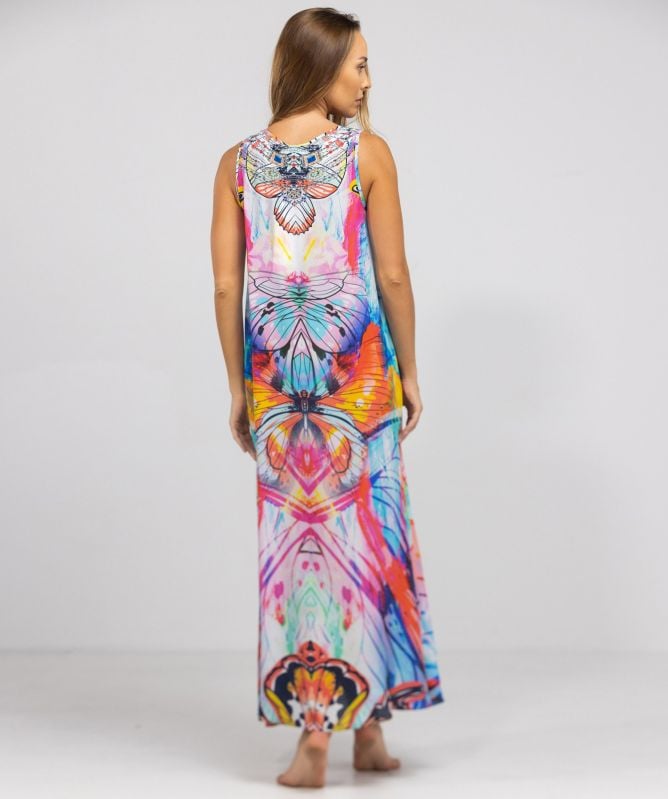 Inoa Canberra Silk Flowing Maxi Dress Jules B