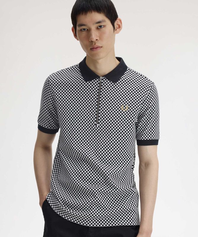 Fred Perry Zipped Chequerboard Polo | Jules B
